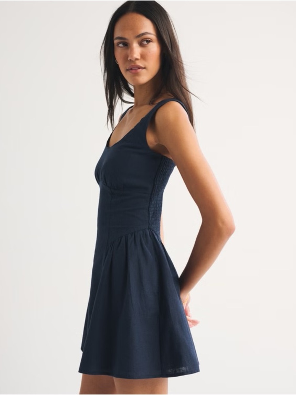 Abercrombie & Fitch Linen-Blend A&F Dylan Bra-Free Mini Dress - Small - Picture 3 of 9